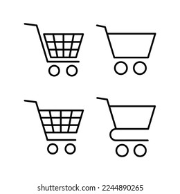 Shopping icon vector for web and mobile app. Shopping cart sign and symbol. Trolley icon