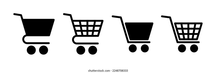 Shopping icon vector for web and mobile app. Shopping cart sign and symbol. Trolley icon