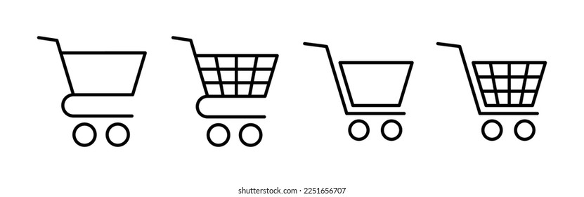 Shopping icon vector for web and mobile app. Shopping cart sign and symbol. Trolley icon