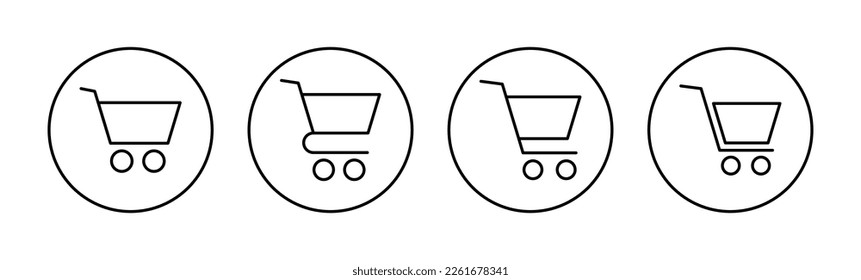 Shopping icon vector for web and mobile app. Shopping cart sign and symbol. Trolley icon