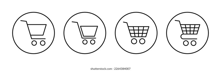 Shopping icon vector for web and mobile app. Shopping cart sign and symbol. Trolley icon