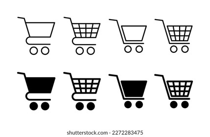 Shopping icon vector for web and mobile app. Shopping cart sign and symbol. Trolley icon