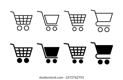 Shopping icon vector for web and mobile app. Shopping cart sign and symbol. Trolley icon