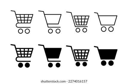 Shopping icon vector for web and mobile app. Shopping cart sign and symbol. Trolley icon