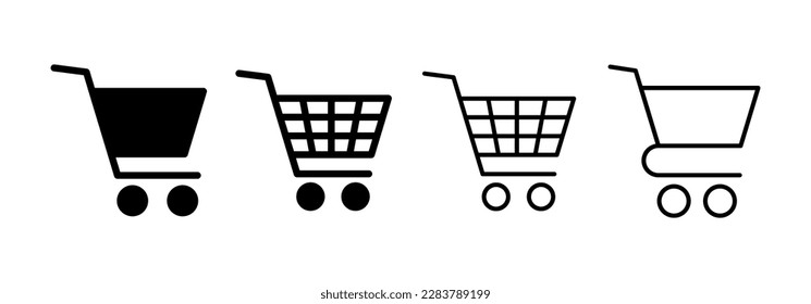 Shopping icon vector for web and mobile app. Shopping cart sign and symbol. Trolley icon