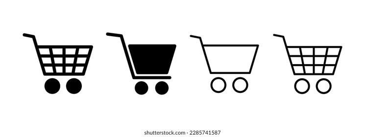 Shopping icon vector for web and mobile app. Shopping cart sign and symbol. Trolley icon