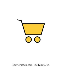 Vector de iconos de compras para aplicaciones web y móviles. Signo y símbolo del carro de la compra. Icono de trolebús