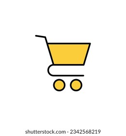 Shopping icon vector for web and mobile app. Shopping cart sign and symbol. Trolley icon