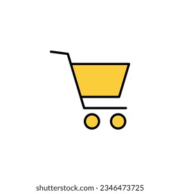 Shopping icon vector for web and mobile app. Shopping cart sign and symbol. Trolley icon