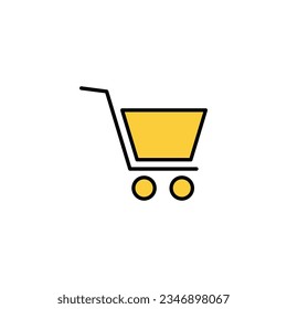 Shopping icon vector for web and mobile app. Shopping cart sign and symbol. Trolley icon