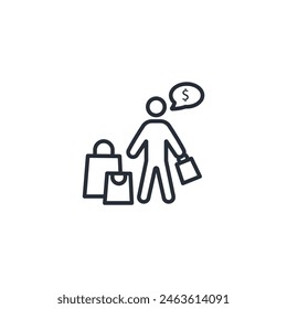 shopping icon. vector.Editable stroke.linear style sign for use web design,logo.Symbol illustration.
