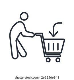 Shopping icon. vector.Editable stroke.linear style sign for use web design,logo.Symbol illustration.