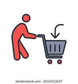 Shopping icon. vector.Editable stroke.linear style sign for use web design,logo.Symbol illustration.