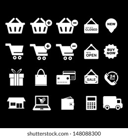 Shopping Icon - White