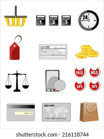 shopping icons.
