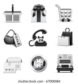 Shopping icons | B&W series