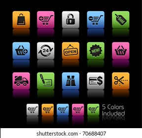 Shopping Icons  // Color Box -------It includes 5 color versions for each icon in different layers ---------
