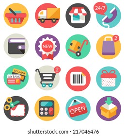 Shopping icons -  flat design