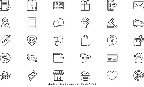 Shopping icons High-Quality Vector Icons Collection with Editable Stroke. Ideal for Professional and Creative Projects.