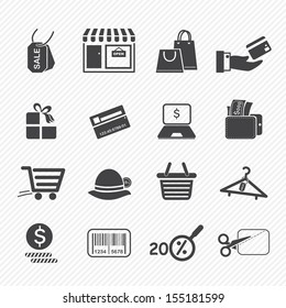 Shopping icons isolated on white background 