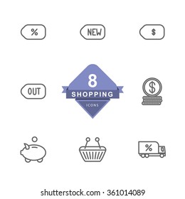 Shopping Icons ( Line Icons )