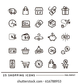 Shopping icons line