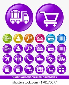 Shopping Icons on Bubble Buttons 3.