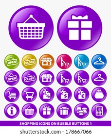 Shopping Icons on Bubble Buttons 1.