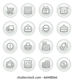 Shopping icons on gray buttons.