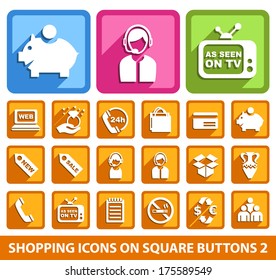 Shopping Icons on Square Buttons 2.