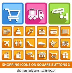 Shopping Icons on Square Buttons 3.