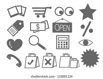 Shopping  Icons on white background