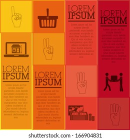 shopping  icons over colors  background. vector illustration