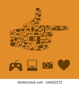 shopping  icons over  orange  background. vector illustration