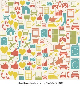 shopping  icons over white  background. vector illustration