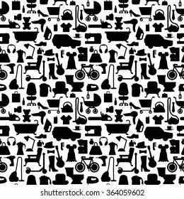 Shopping icons pattern with theme for sale, advertising and design. Vector