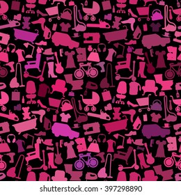 Shopping icons pattern with theme for sale, advertising and design. Vector