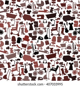 Shopping icons pattern with theme for sale, advertising and design. Vector