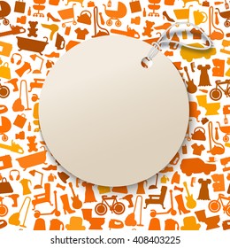Shopping icons pattern with theme for sale, advertising and design. Vector