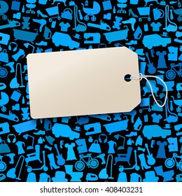 Shopping icons pattern with theme for sale, advertising and design. Vector