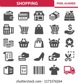 Shopping Icons. Professional, pixel perfect icons, EPS 10 format.