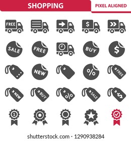 Shopping Icons. Professional, pixel perfect icons, EPS 10 format.