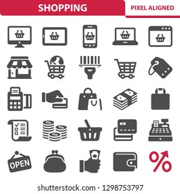 Shopping Icons. Professional, pixel perfect icons, EPS 10 format.