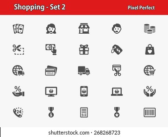 Shopping Icons. Professional, pixel perfect icons optimized for both large and small resolutions. EPS 8 format.