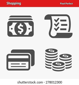 Shopping Icons. Professional, pixel perfect icons optimized for both large and small resolutions. EPS 8 format.