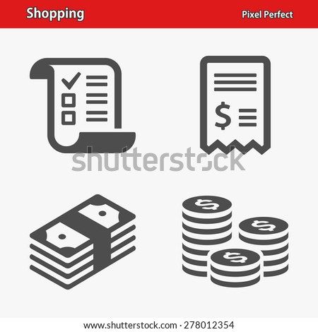 Shopping Icons. Professional, pixel perfect icons optimized for both large and small resolutions. EPS 8 format.