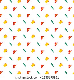 shopping icons seamless pattern womens fashion clothes white background flat
