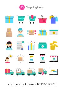 Shopping icons set.