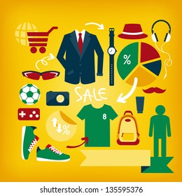 shopping icons set