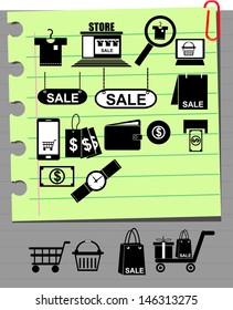 shopping icons set